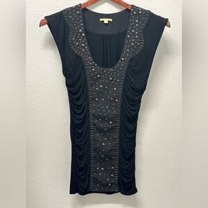 Gianni Bini Black Studded Top
